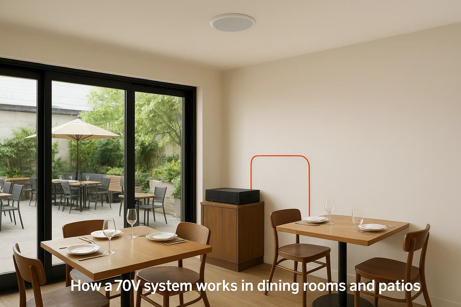 How a 70V system works in dining rooms and patios